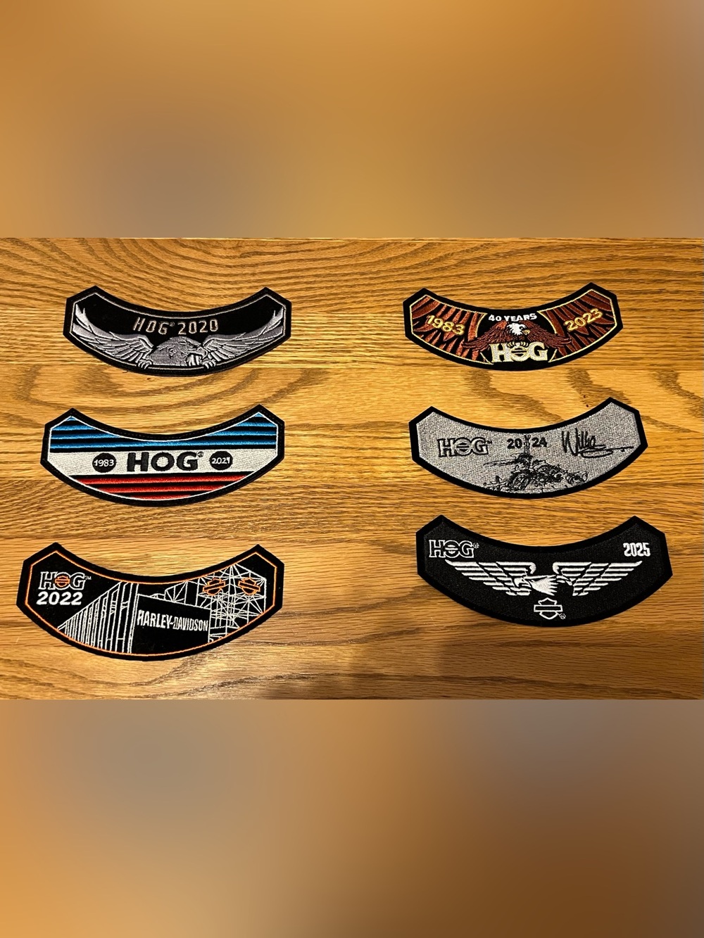 Harley-Davidson® HOG Rocker Patches Lot (6) 🐷 - Picture 2 of 7